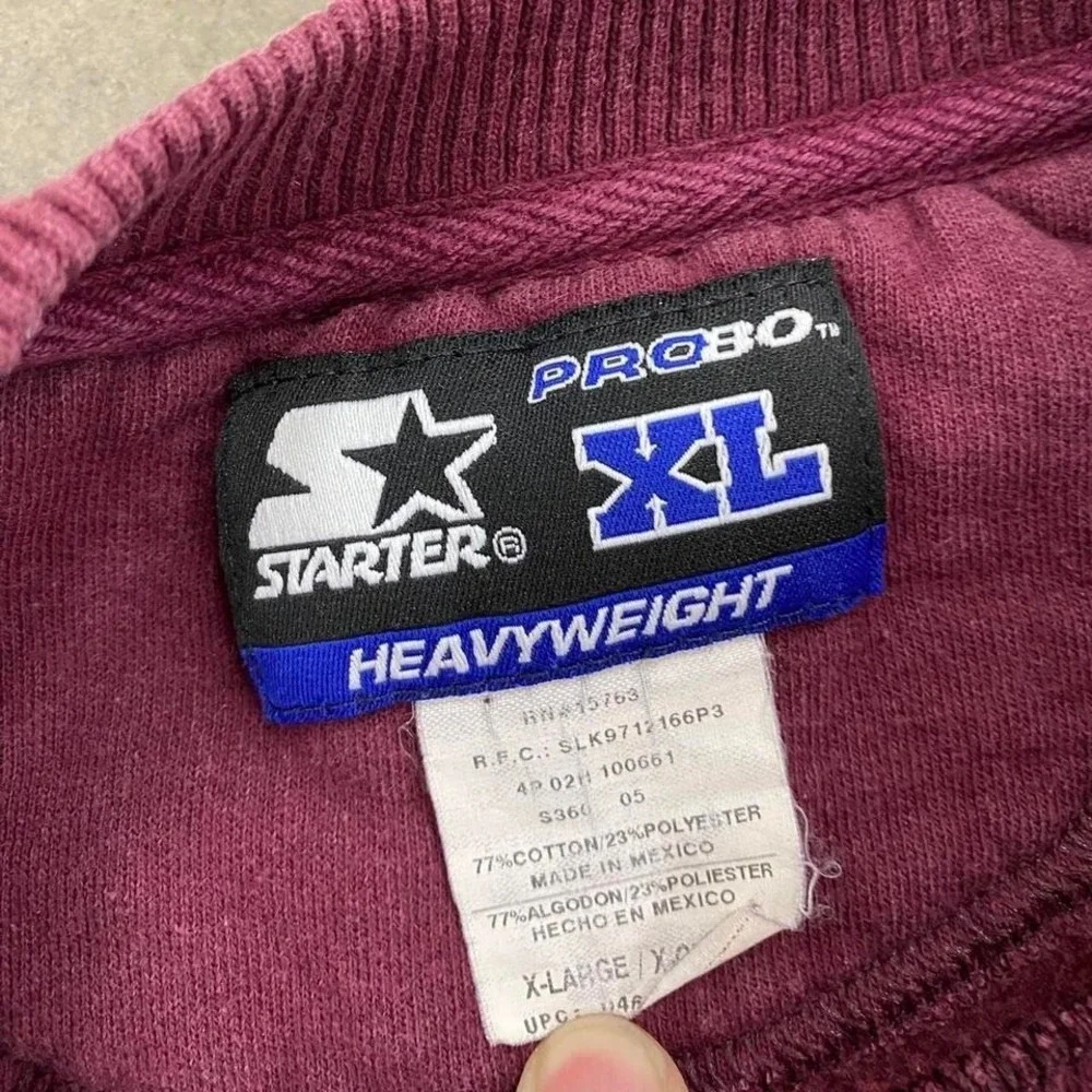 Vintage 90s Starter Heavyweight Burgundy Blank Crewneck Size XL - Picture 3 of 5